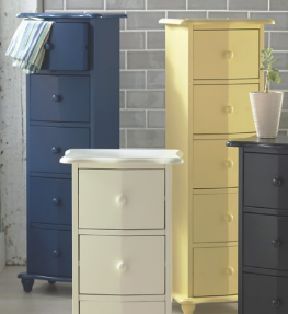 lot 73 image: Vintage Inspired Cabinets 5 Drawers...