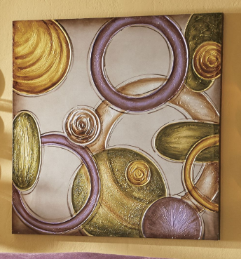 lot 98 image: Dancing Circles Canvas Print open b...