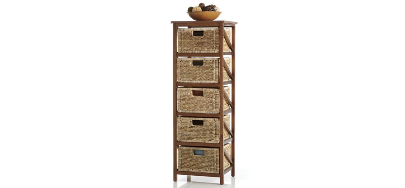 lot 119 image: 5 Woven Basket Drawers open box Ret...