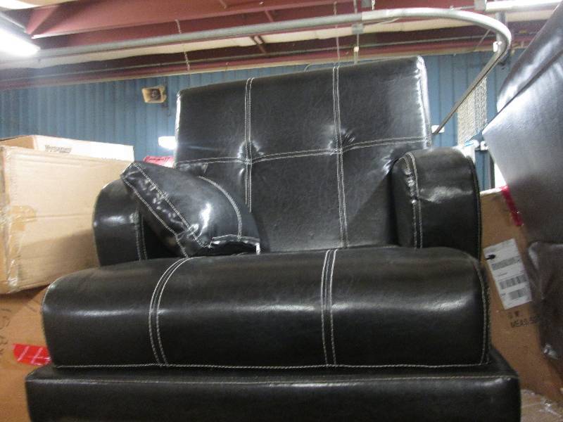 lot 126 image: Black with White Stitching Chair op...