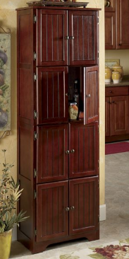 lot 8 image: 8-Door Wall Cabinet Walnut open box...