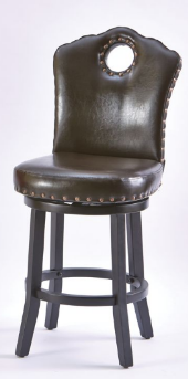 lot 19 image: Nailhead Swivel Stool Counter Heigh...