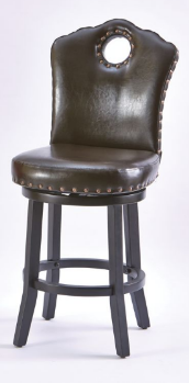 lot 21 image: Nailhead Swivel Stool Counter Heigh...