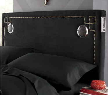 lot 24 image: FullQueen Size Speaker Headboard o...