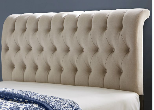 lot 25 image: Ivory Linen Headboard King open box...