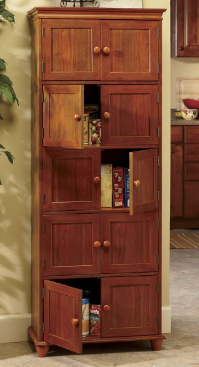 lot 27 image: 10-Door Country Pantry in Oak open ...