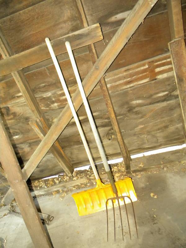 Vintage Pitch Fork and Snow Shovel
