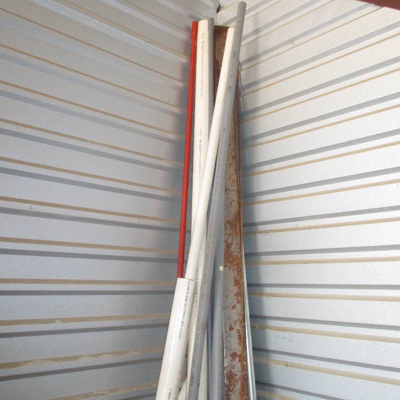PVC PIPE AND METAL CHANNEL