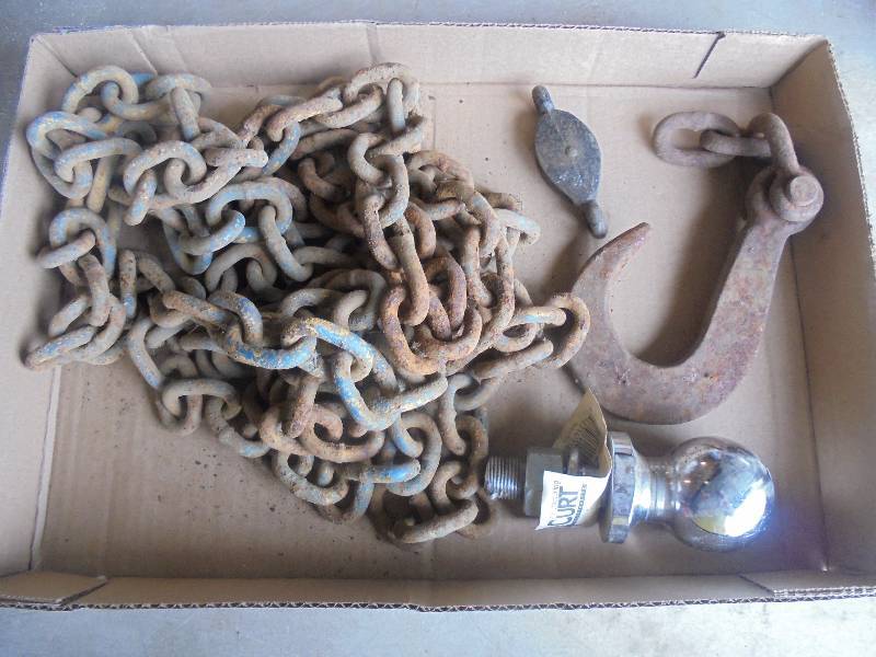 Lot - 2 Ball, Chain, Hook