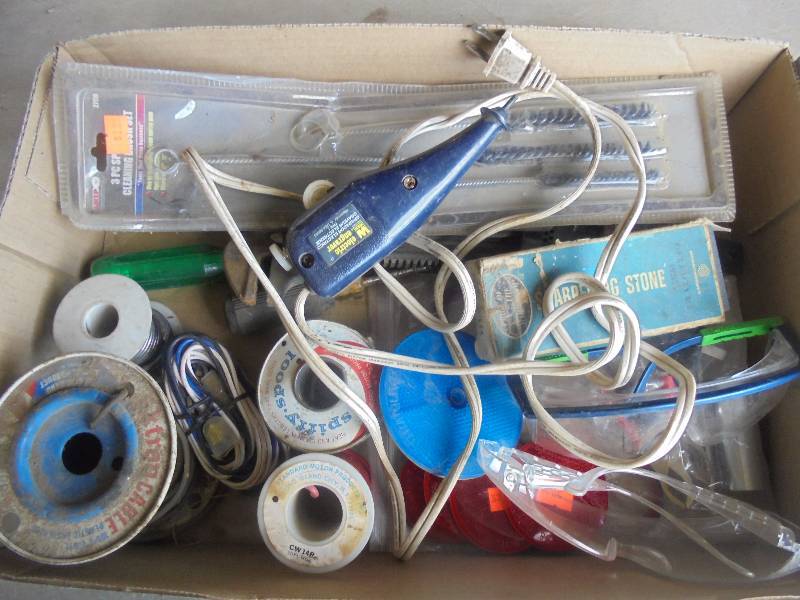 Lot - Misc Shop, Sharpening Stone, Wire, etc