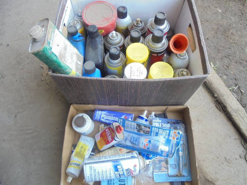 Lot -Misc Cleaners, Oil, etc (partial - full bottles)