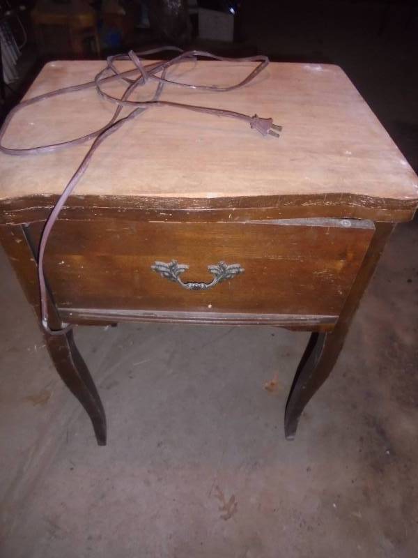 Sewing Machine Cabinet - Sewing Machine inside