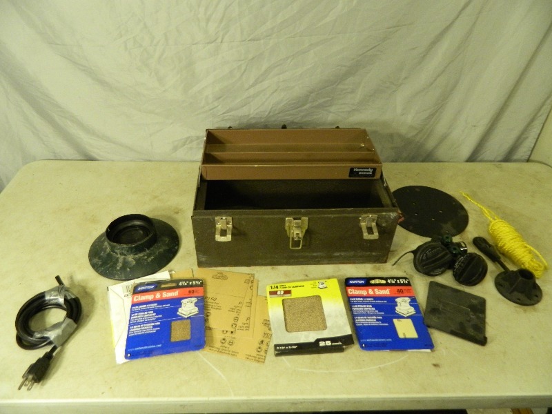 lot 49 image: Metal Kennedy Toolbox with Contents