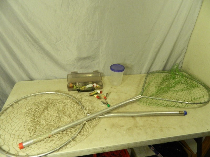lot 127 image: Two Nets and Assorted Fishing Items