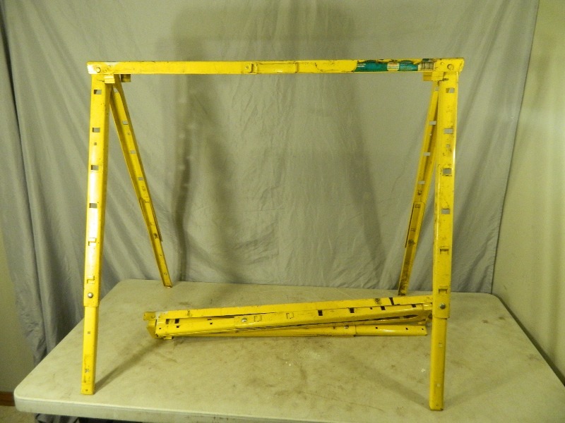 lot 130 image: Heavy Duty Steel Sawhorses