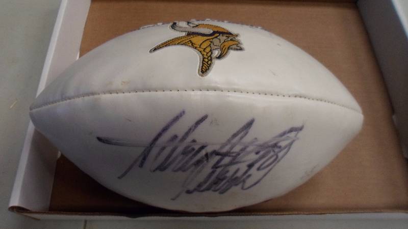 lot 2 image: Adrian Peterson #28 Autographed NFL Vikings Football