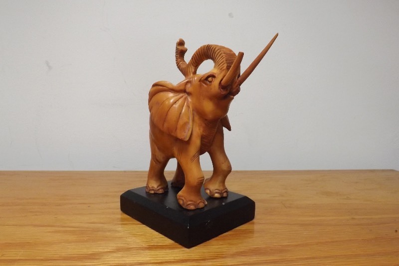 lot 6 image: Antique Hand Carved Ivory Elephant Sculpture