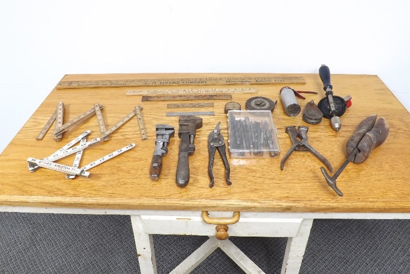 lot 21 image: Lot of Vintage Tools, Measuring Tools, etc.