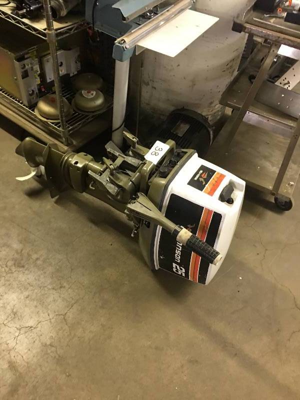 Johnson boat motor and gas tank