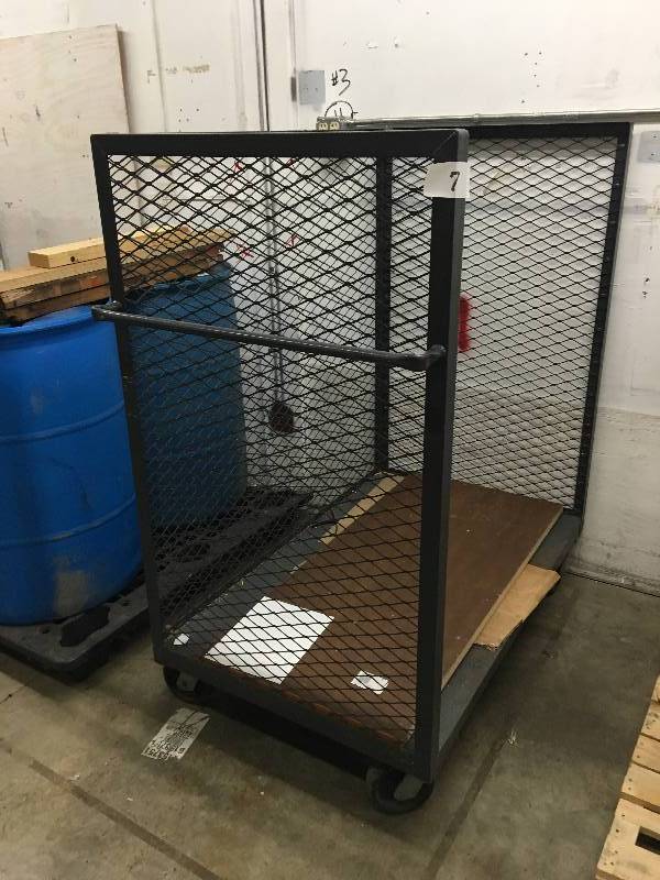 Expanded metal rolling stock cart