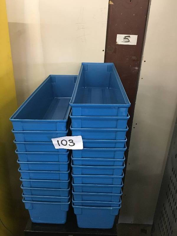 Lot of plastic parts bins