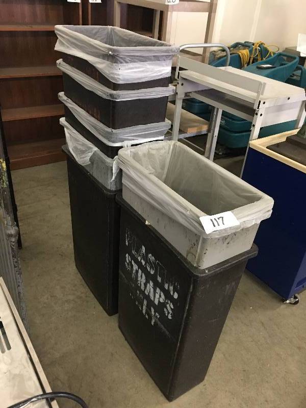 Lot of trash bins