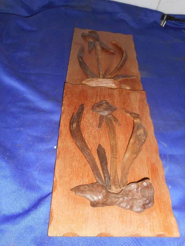 lot 50 image: 2 VINTAGE ALL WOOD PICTURES