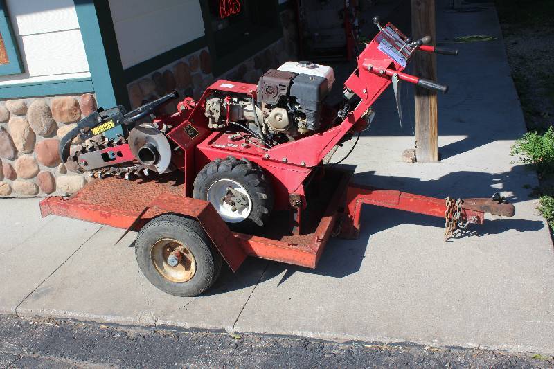 lot 6 image: Baretto 4x12 Single Axle, Walk Behind Trencher With Barettio Trailer