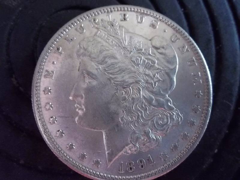 1891 S Morgan Silver Dollar AU-BU