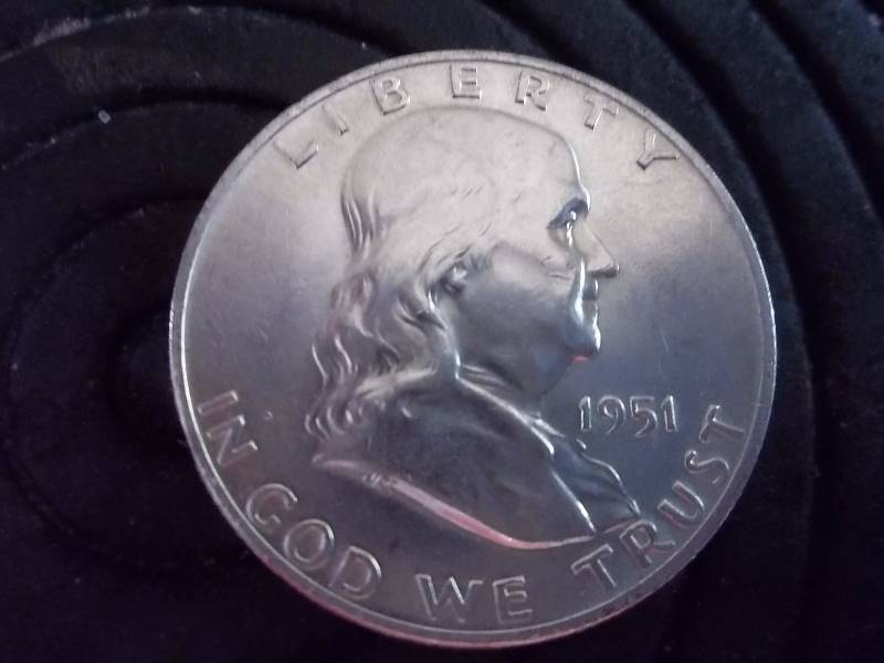 1951 D Franklin Half AU-BU