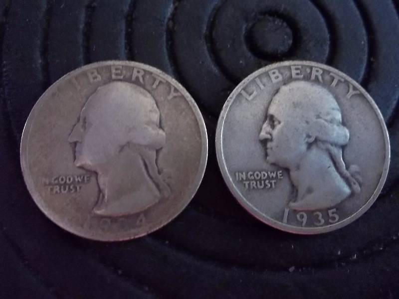 1934, 1935 D Washington Quarters