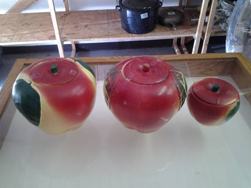 3-Vintage Apple Cookie Jars