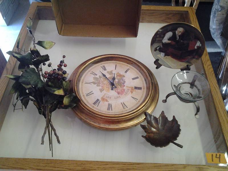 Norman Rockwell Plate, Live-Love-Laugh Clock, Misc Decor