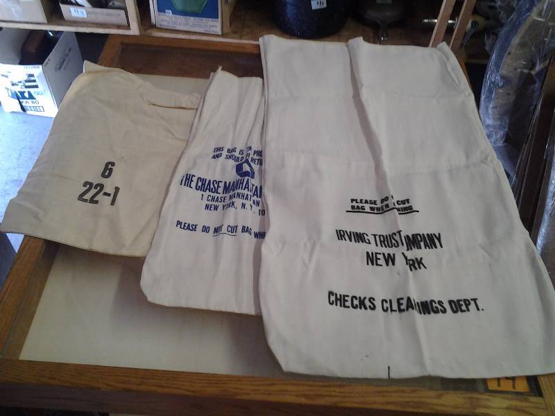 3-Old Cloth Bank Bags