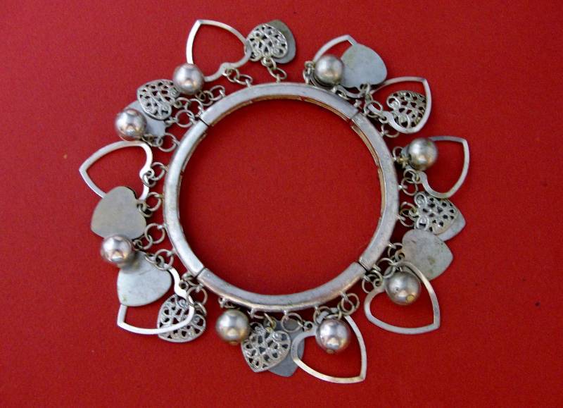 Charm Bracelet, Enamel Earrings, Red Earrings