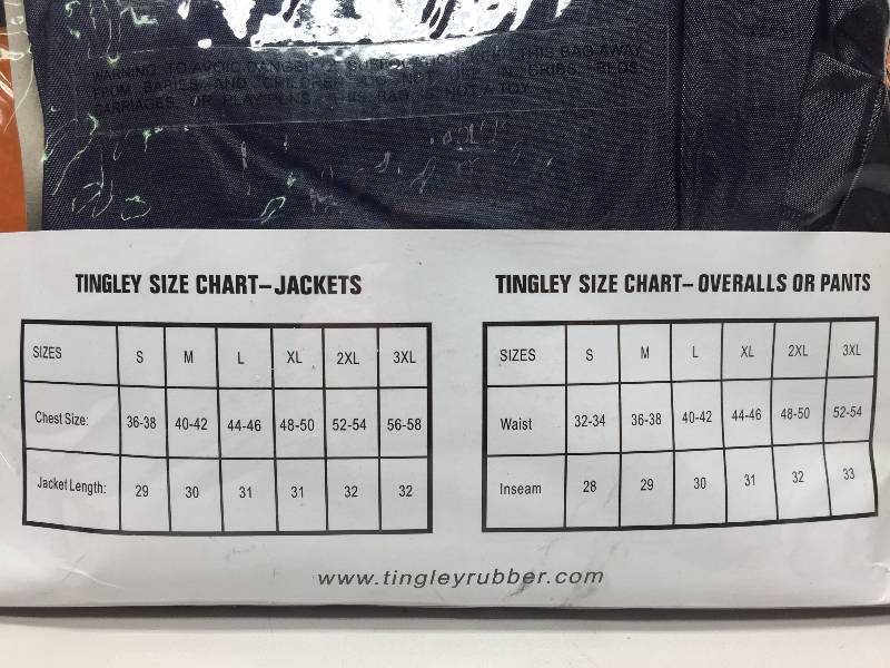 TINGLEY 2PC RAIN SUIT, SIZE LARGE