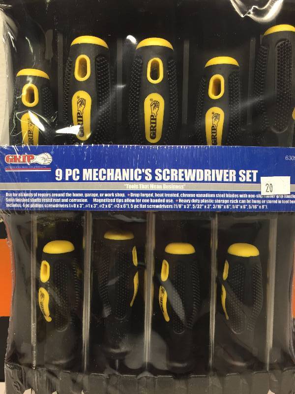 GRIP 9PC SCREW DRIVER SET