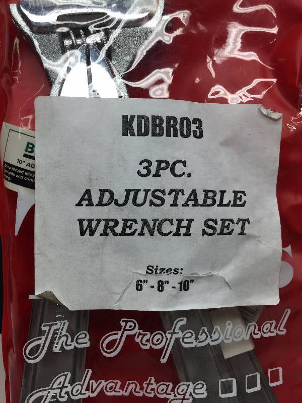 BRIGADE 3PC ADJUSTABLE WRENCH SET