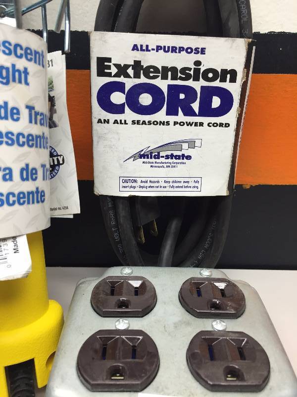 MID-STATE ALL PURPOSE EXT CORD AND POWER ZONE WORK LIGHT