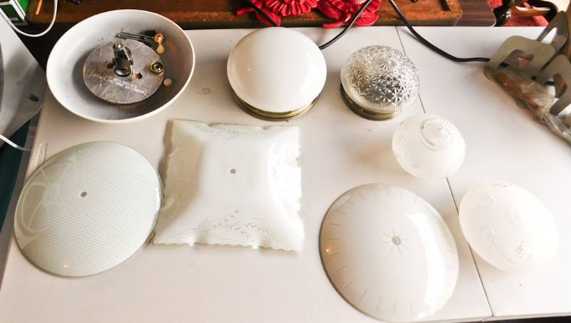 vintage light fixtures and covers