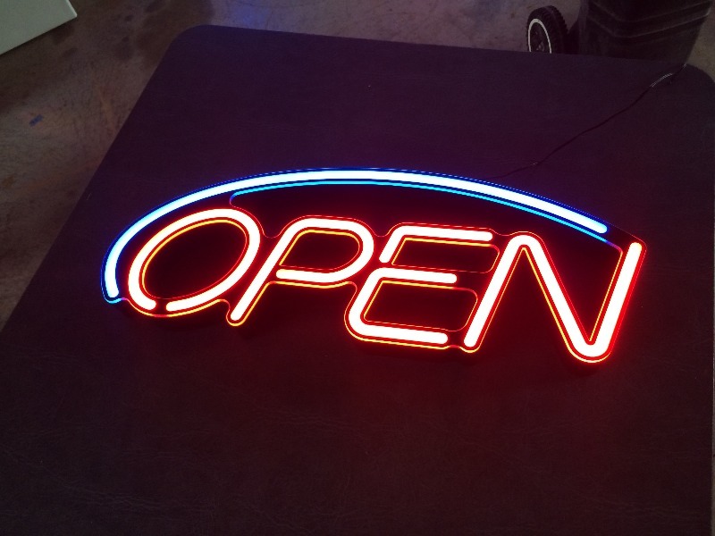 lot 58 image: Lighted OPEN Sign  LED lighting   WORKS FINE