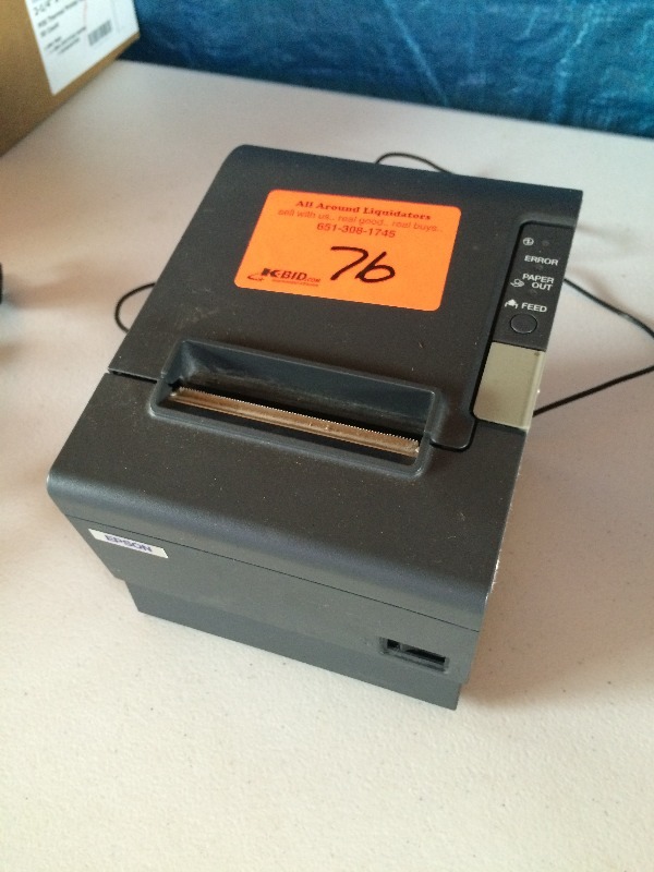 lot 76 image: Epson Receipt Printer  TM-T881V  wcords & 5 rolls paper