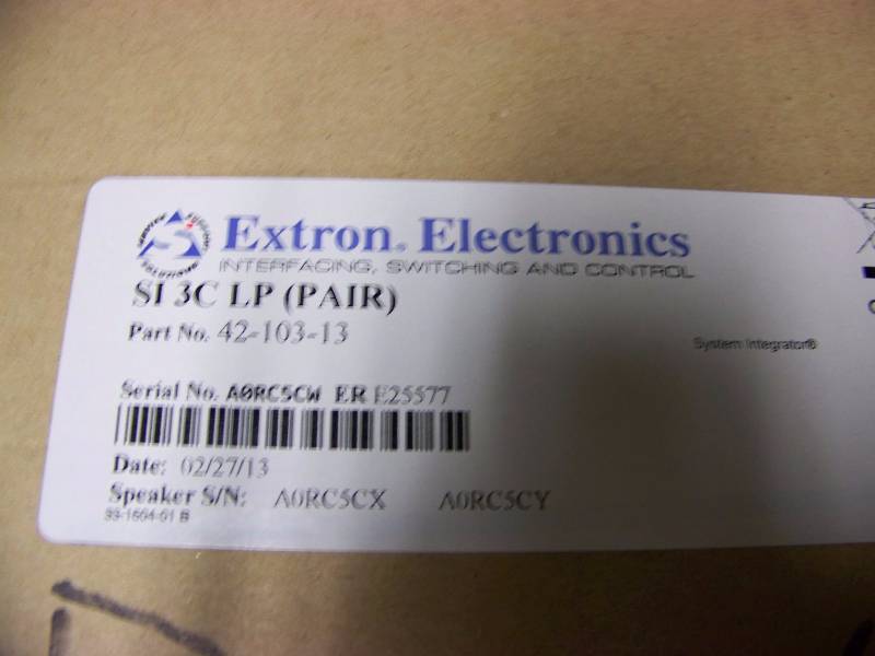 lot 40 image: (Pair) Extron Electronics, Full-Range, 8 Ohm, Ceiling Speakers with 4 Low Profile back Can - BRAND NEW