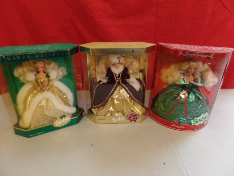 lot 705 image: Special Edition Happy Holidays Barbies