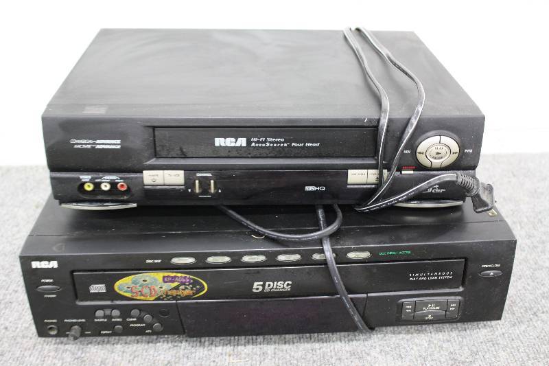 lot 98 image: RCA VHS Player and 5 Disc CD Changer