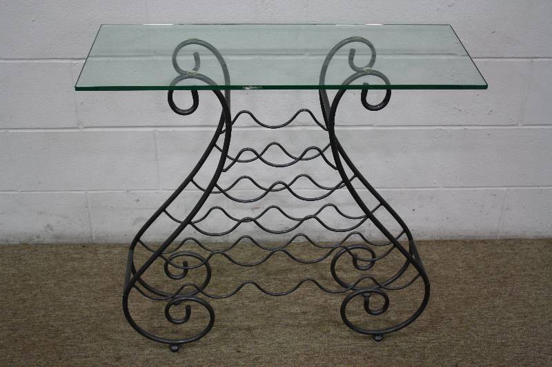 lot 163 image: Glass Top Wine Buffet