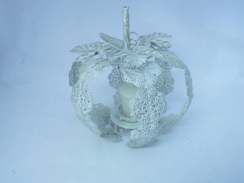White Pumpkin Candle Holder