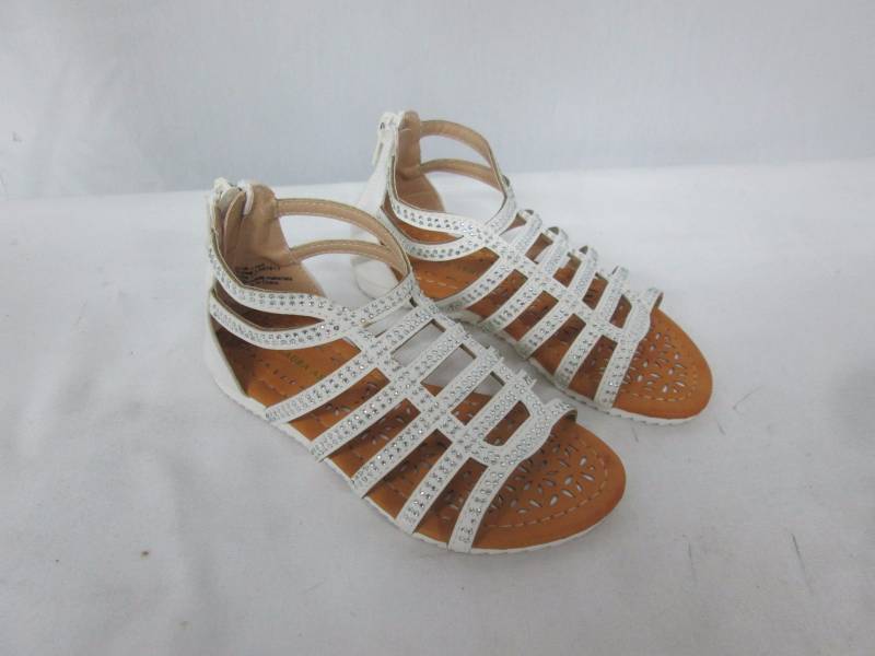 Laura Ashley Toddler Girls Beaded Sandal - White