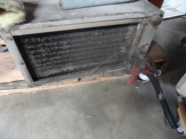 Duct work with AC coil.
