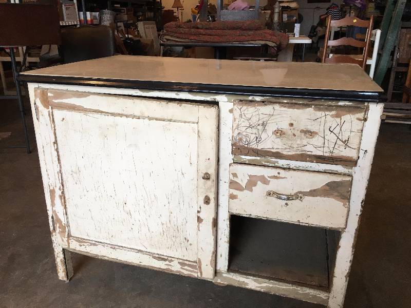 Primative Bakers Table Cabinet